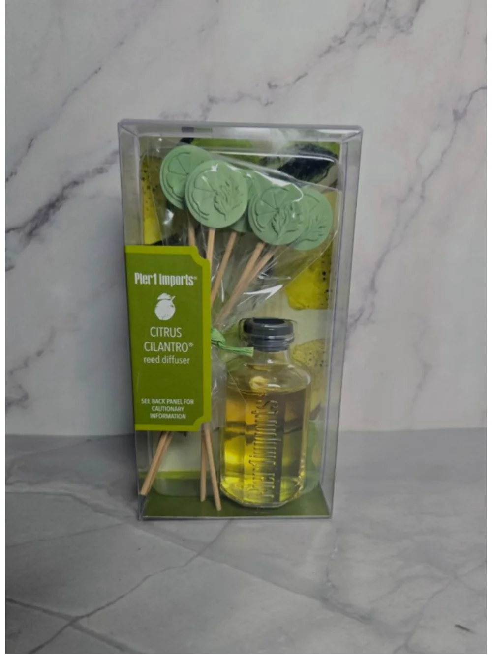 New Pier 1 Imports Citrus Cilantro Reed Diffuser Set - Discontinued Scent